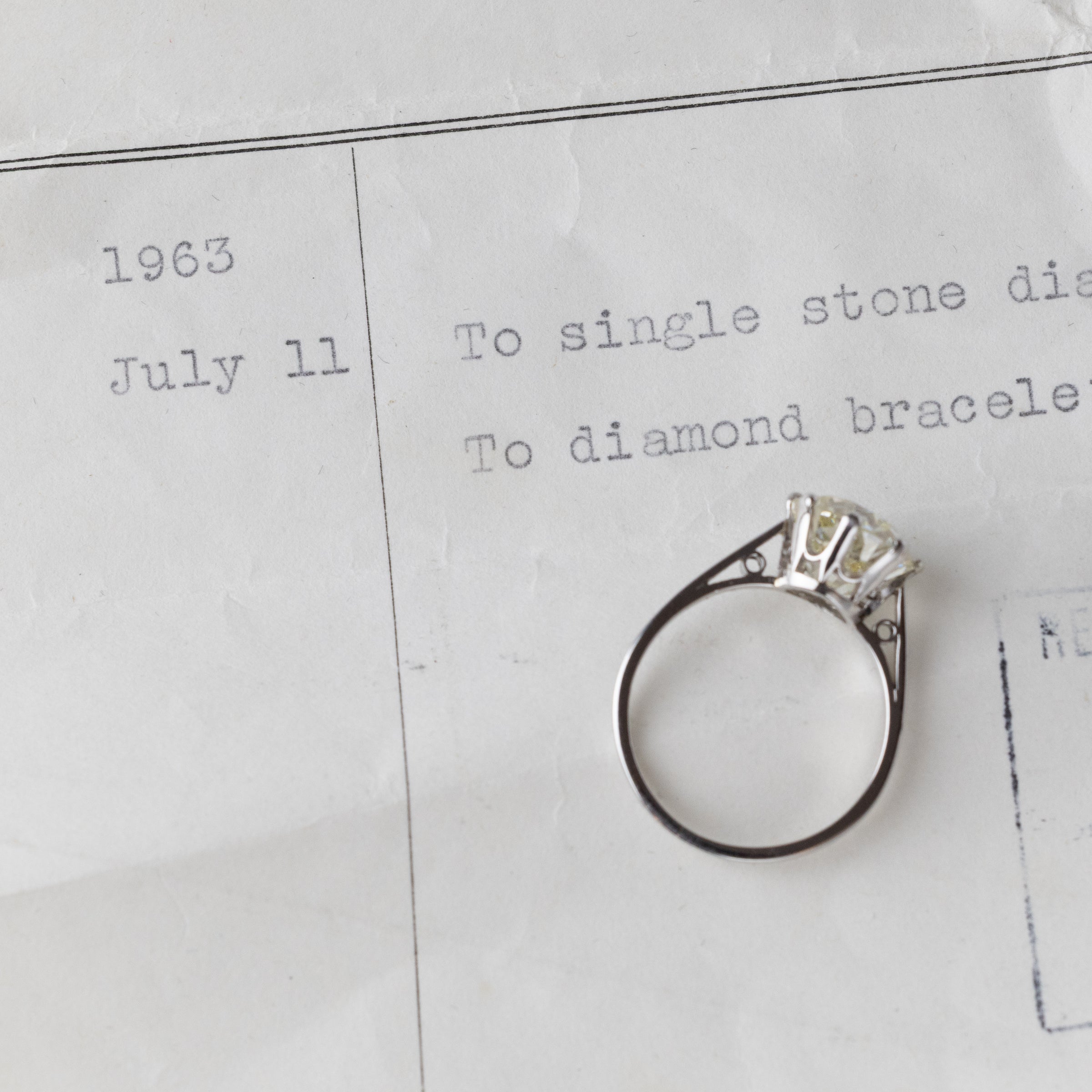 Philip Antrobus 4.5 Carat Mine-Cut Diamond Ring