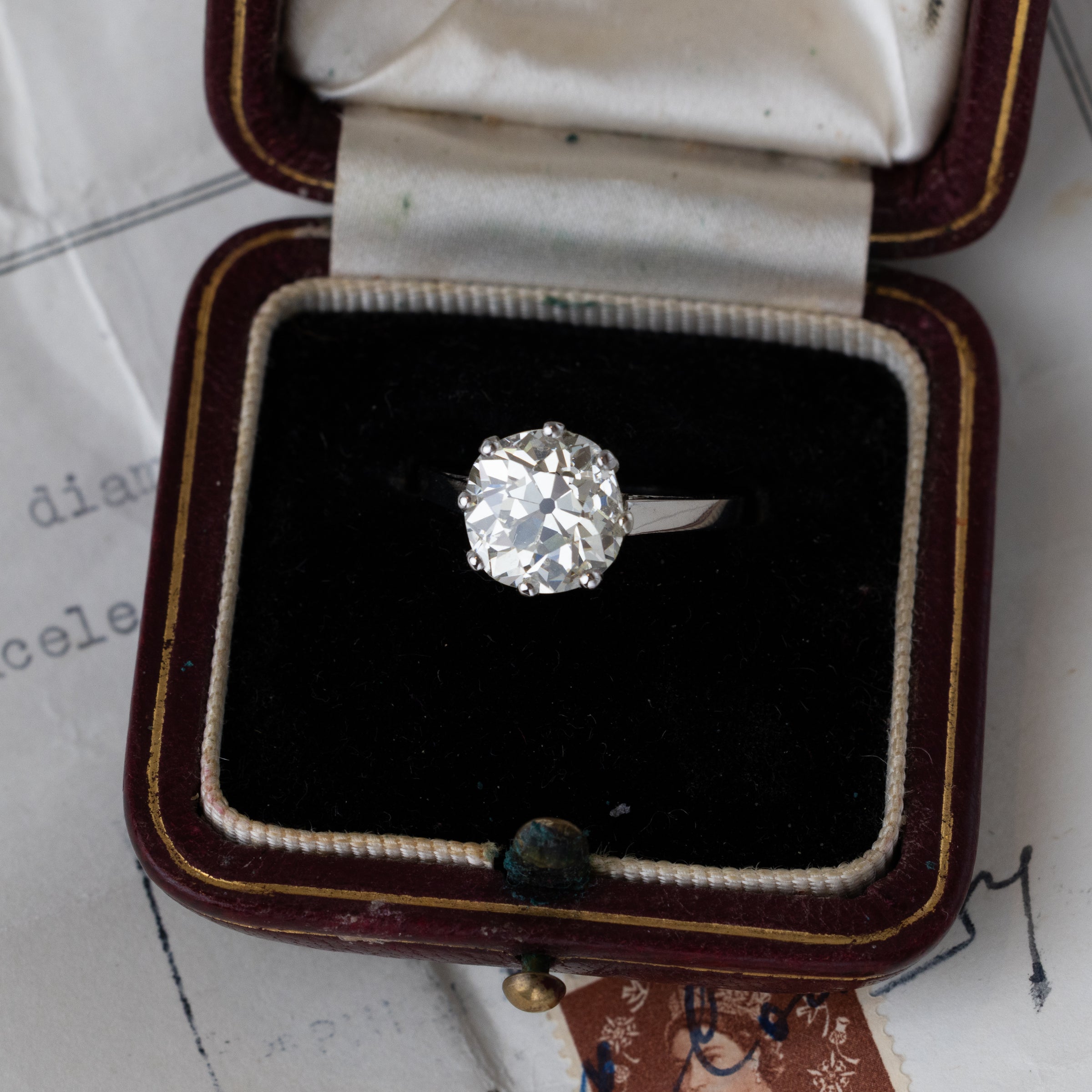 Philip Antrobus 4.5 Carat Mine-Cut Diamond Ring