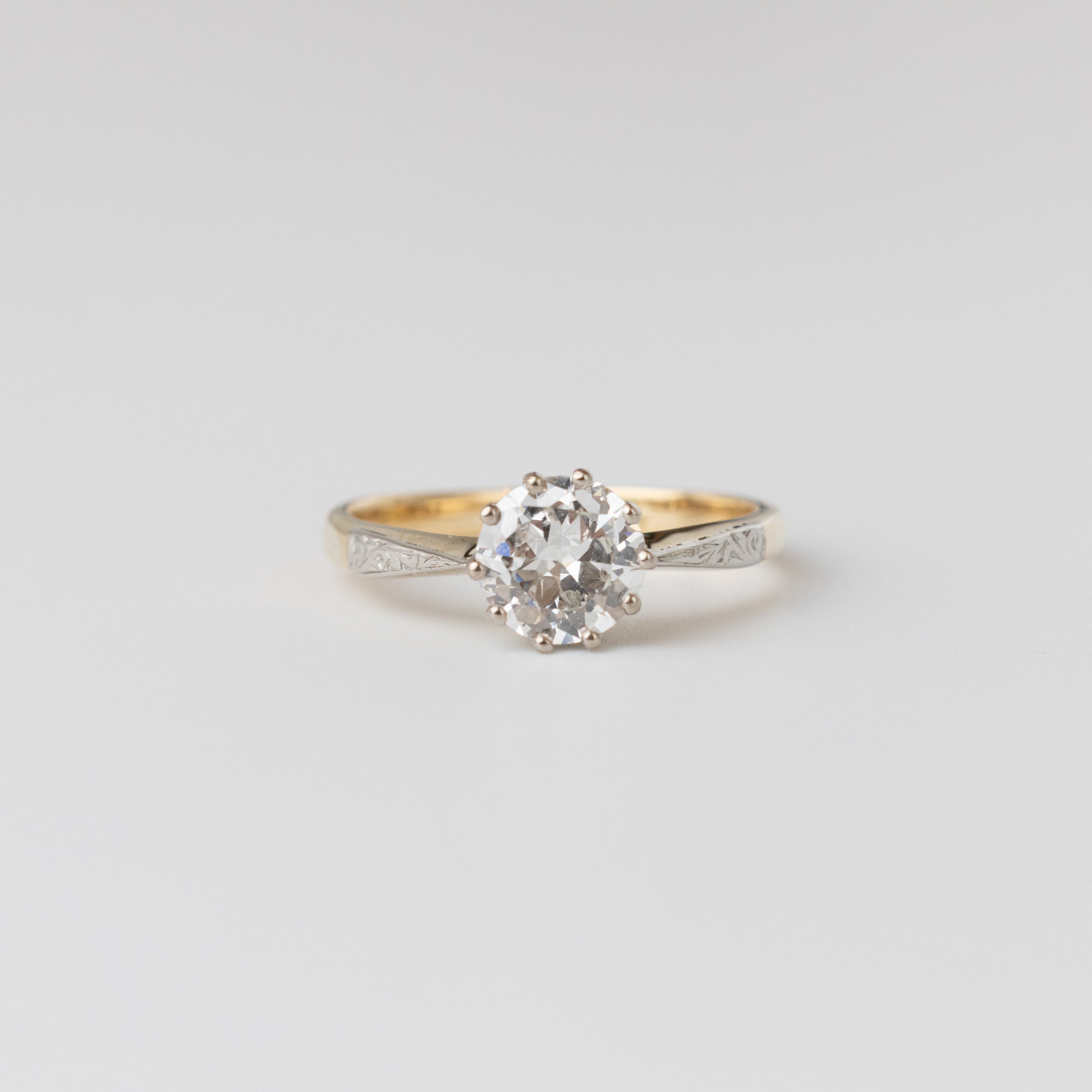 1 Carat Old-Cut Diamond Engagement Ring