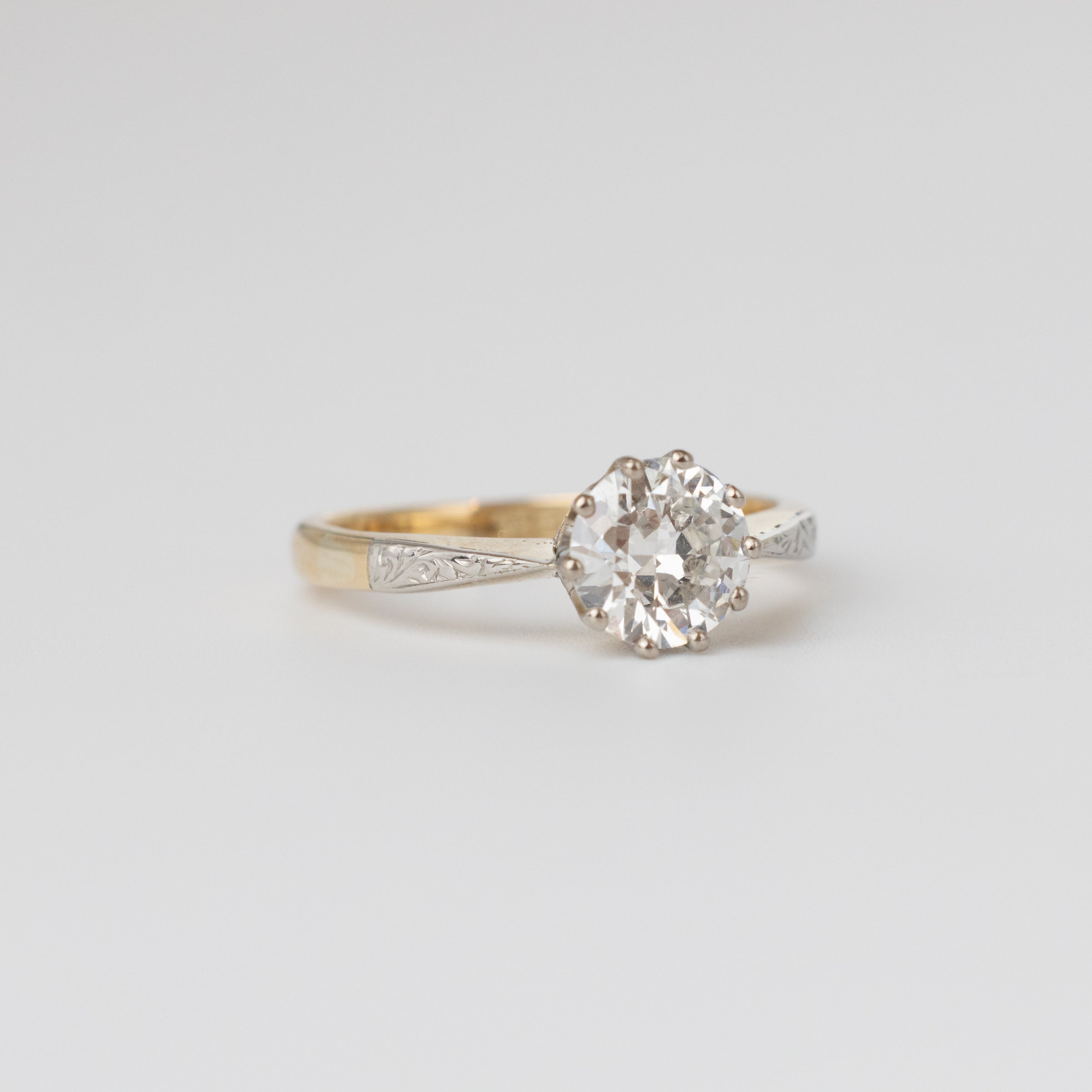 1 Carat Old-Cut Diamond Engagement Ring
