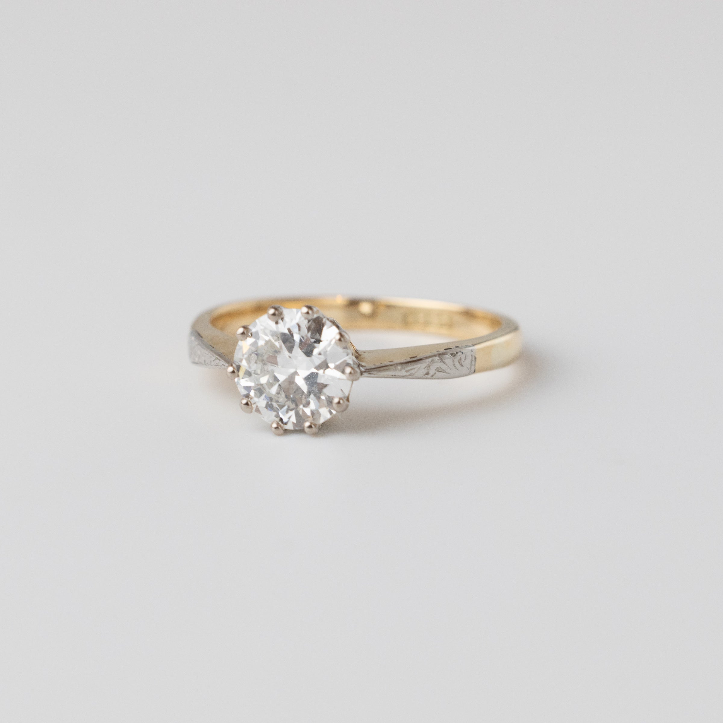 1 Carat Old-Cut Diamond Engagement Ring