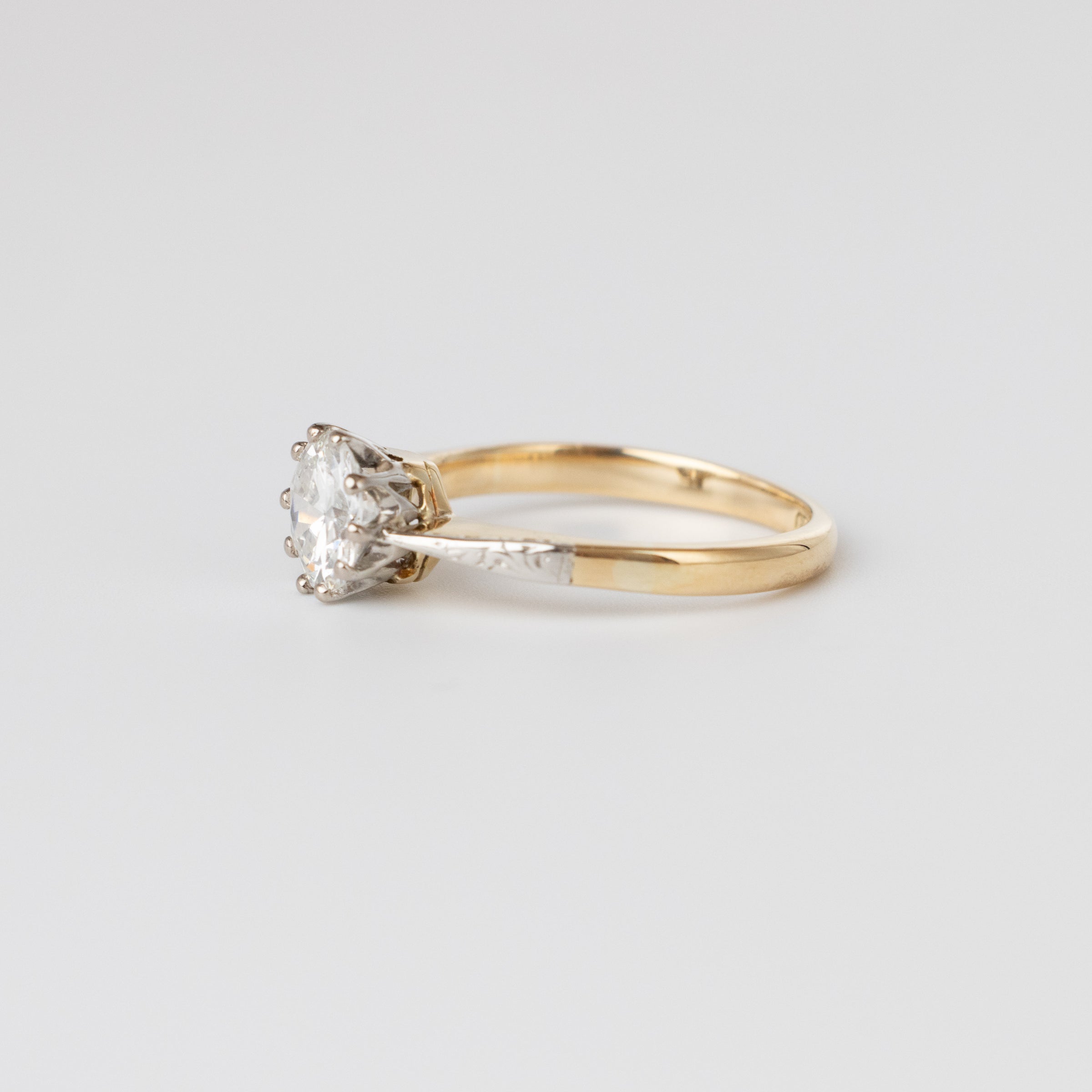 1 Carat Old-Cut Diamond Engagement Ring