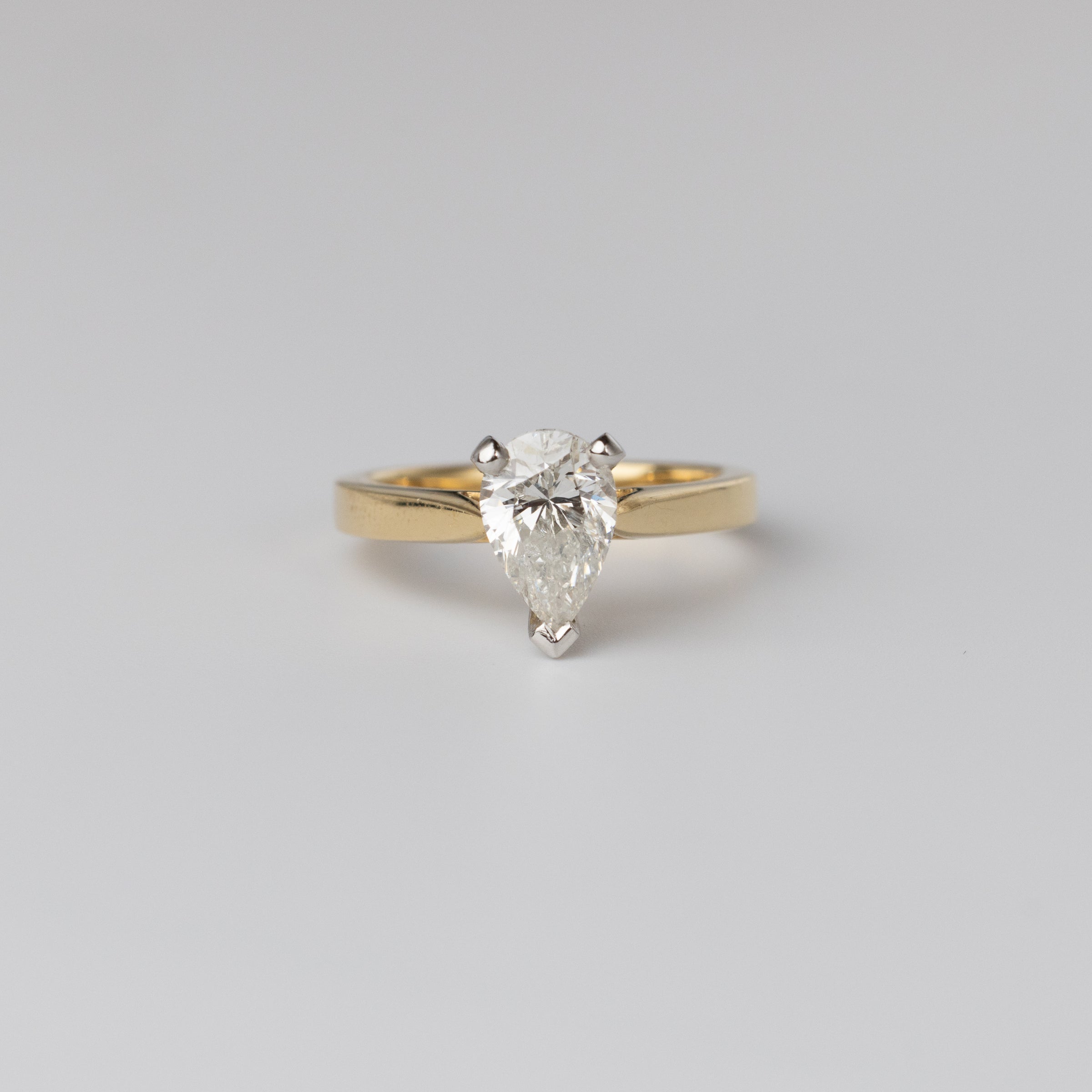 1.70 Carat Pear Shaped Diamond Ring