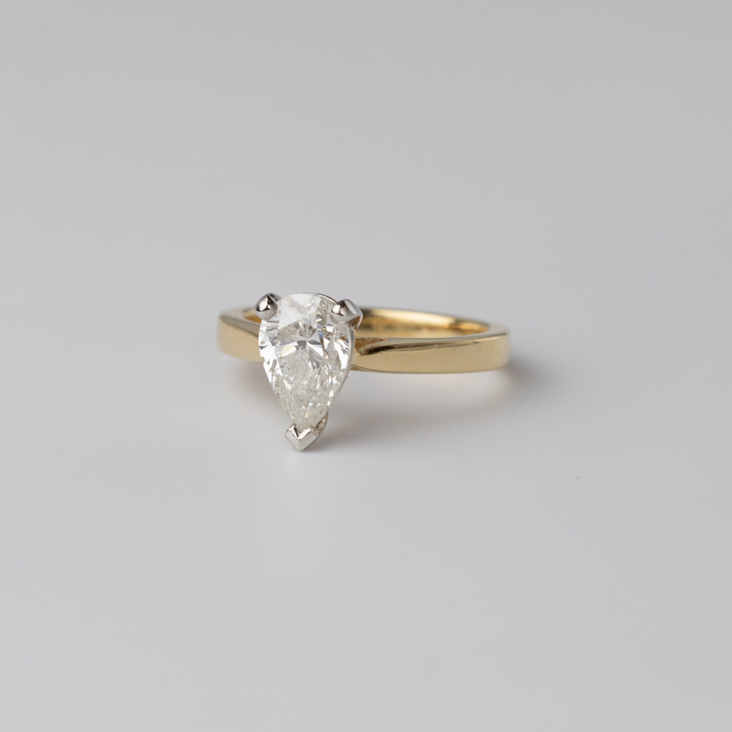 1.70 Carat Pear Shaped Diamond Ring