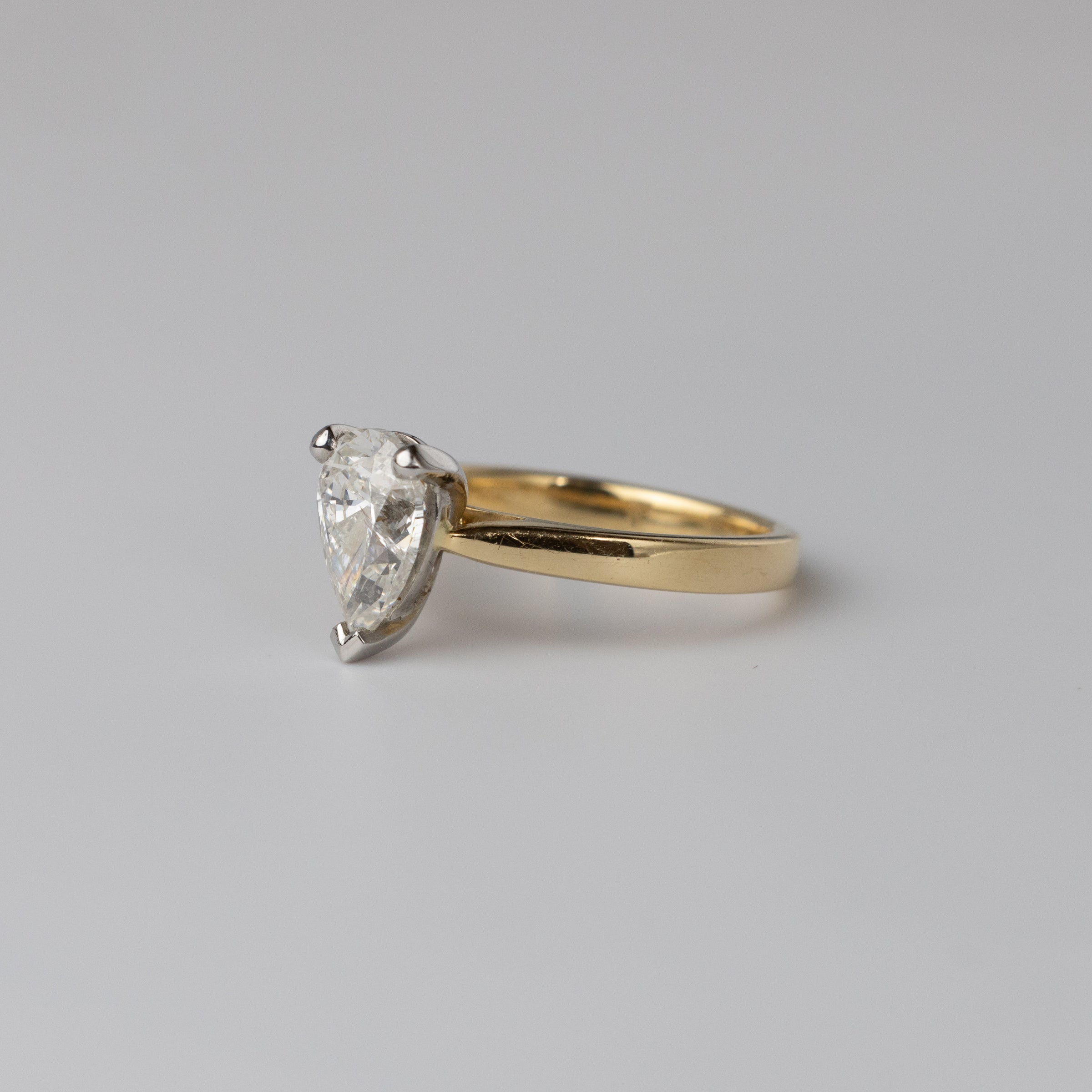 1.70 Carat Pear Shaped Diamond Ring