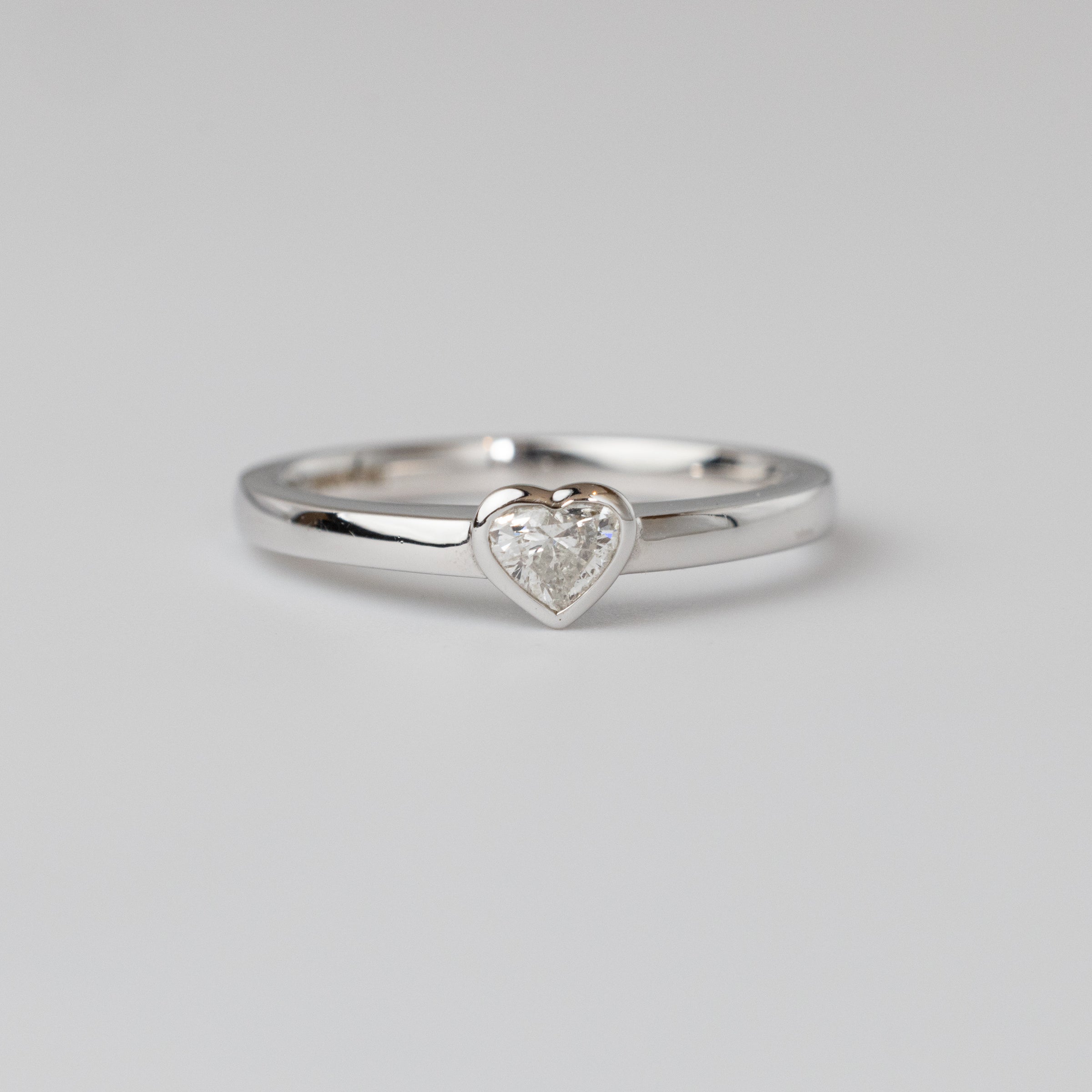 0.25 Carat Heart Shaped White Gold Ring