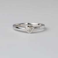 0.25 Carat Heart Shaped White Gold Ring