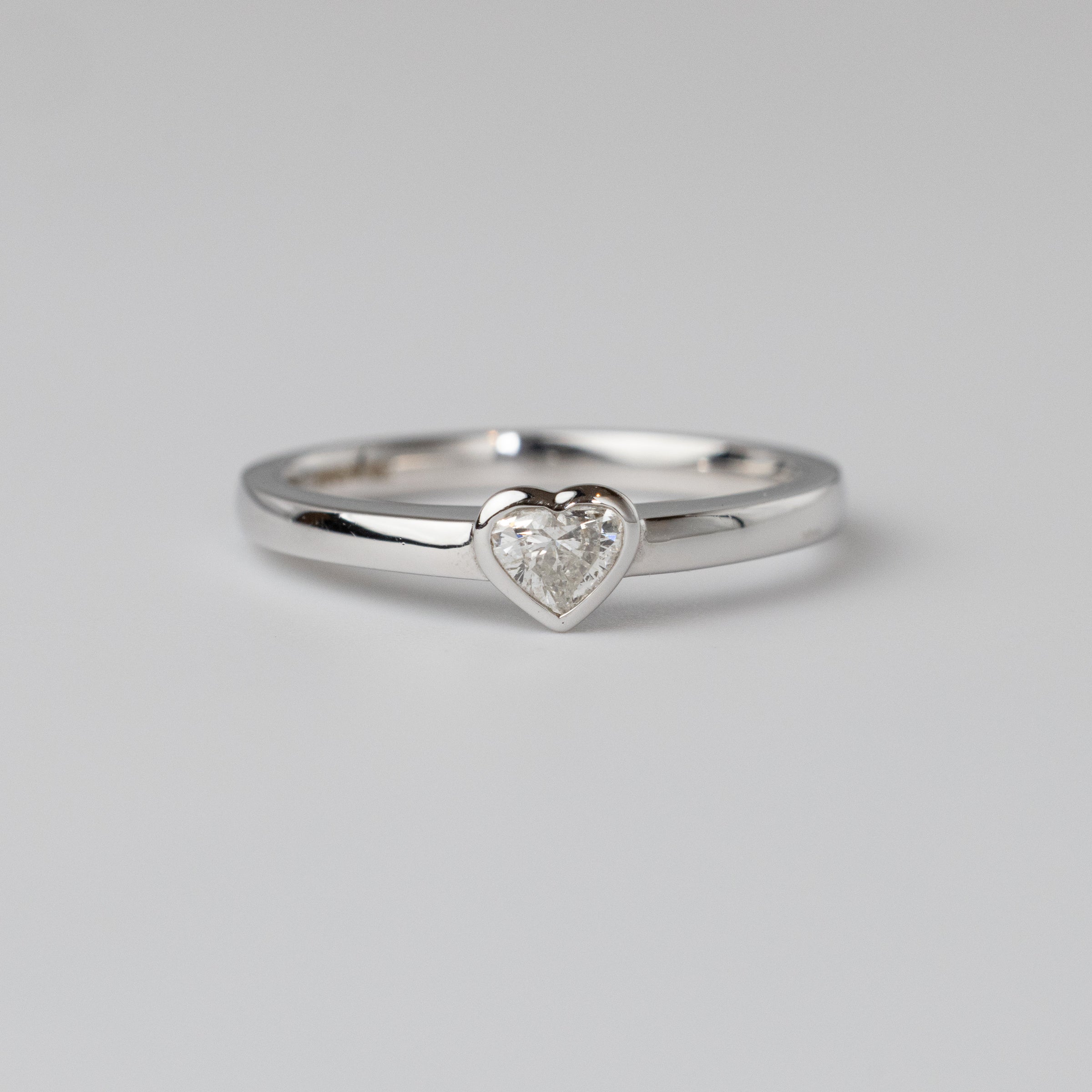 0.25 Carat Heart Shaped White Gold Ring
