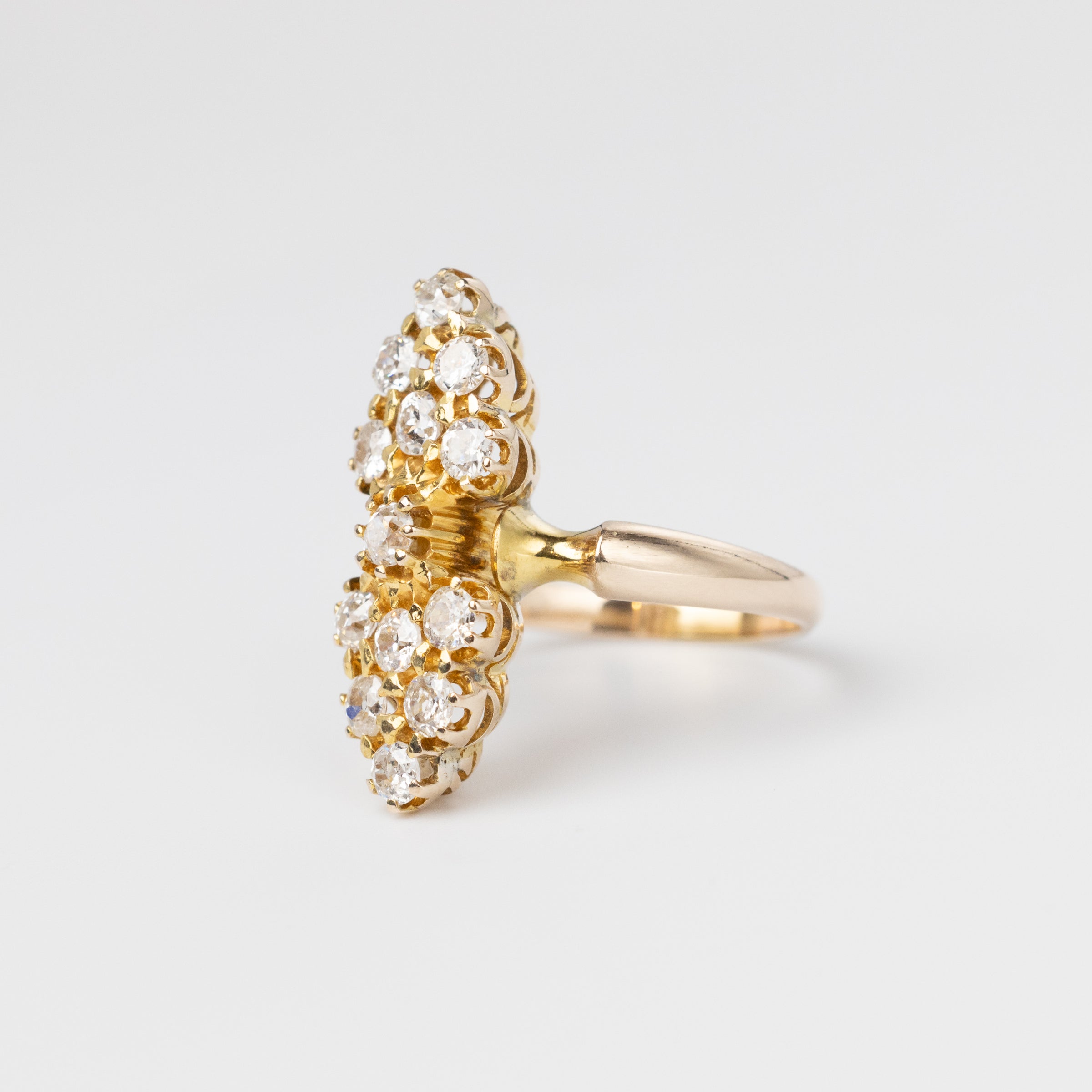 Vintage Marquise Diamond Cluster Ring