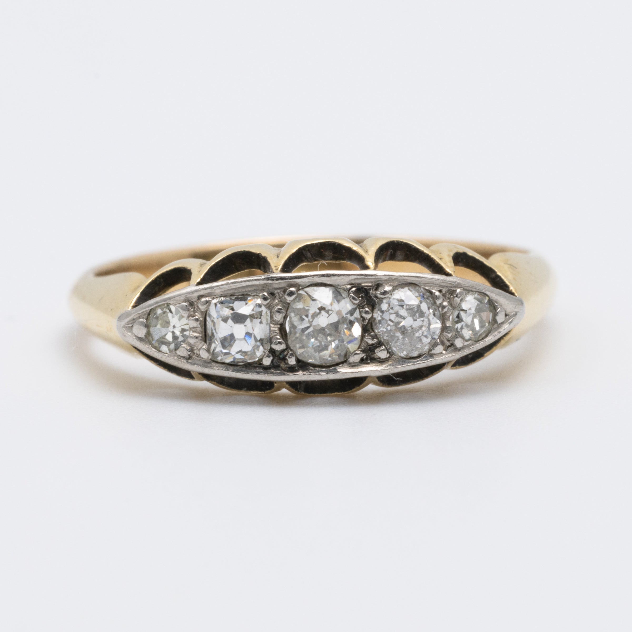18K Yellow Gold Old Cut Diamond Ring
