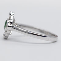 18K White Gold Mint Tourmaline And Diamond Ring