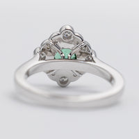 18K White Gold Mint Tourmaline And Diamond Ring