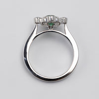 18K White Gold Mint Tourmaline And Diamond Ring