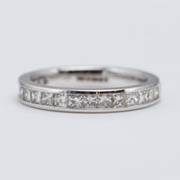18K White Gold Princess Cut 1.02ct Diamond Channel Set Eternity Ring