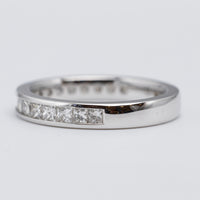 18K White Gold Princess Cut 1.02ct Diamond Channel Set Eternity Ring
