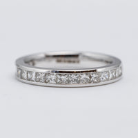 18K White Gold Princess Cut 1.02ct Diamond Channel Set Eternity Ring