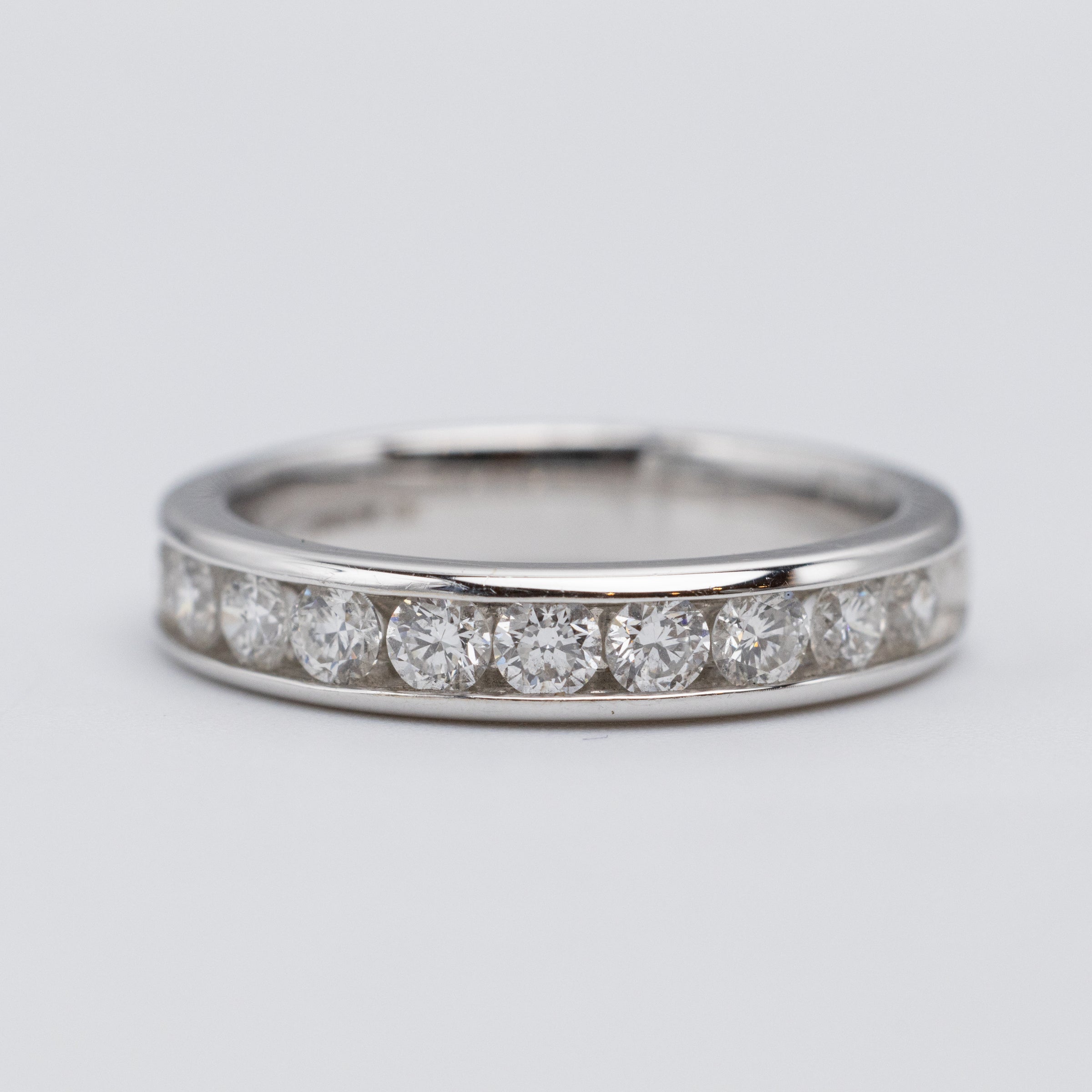 Stunning 18K White Gold Channel Set 0.75ct Diamond Eternity Ring