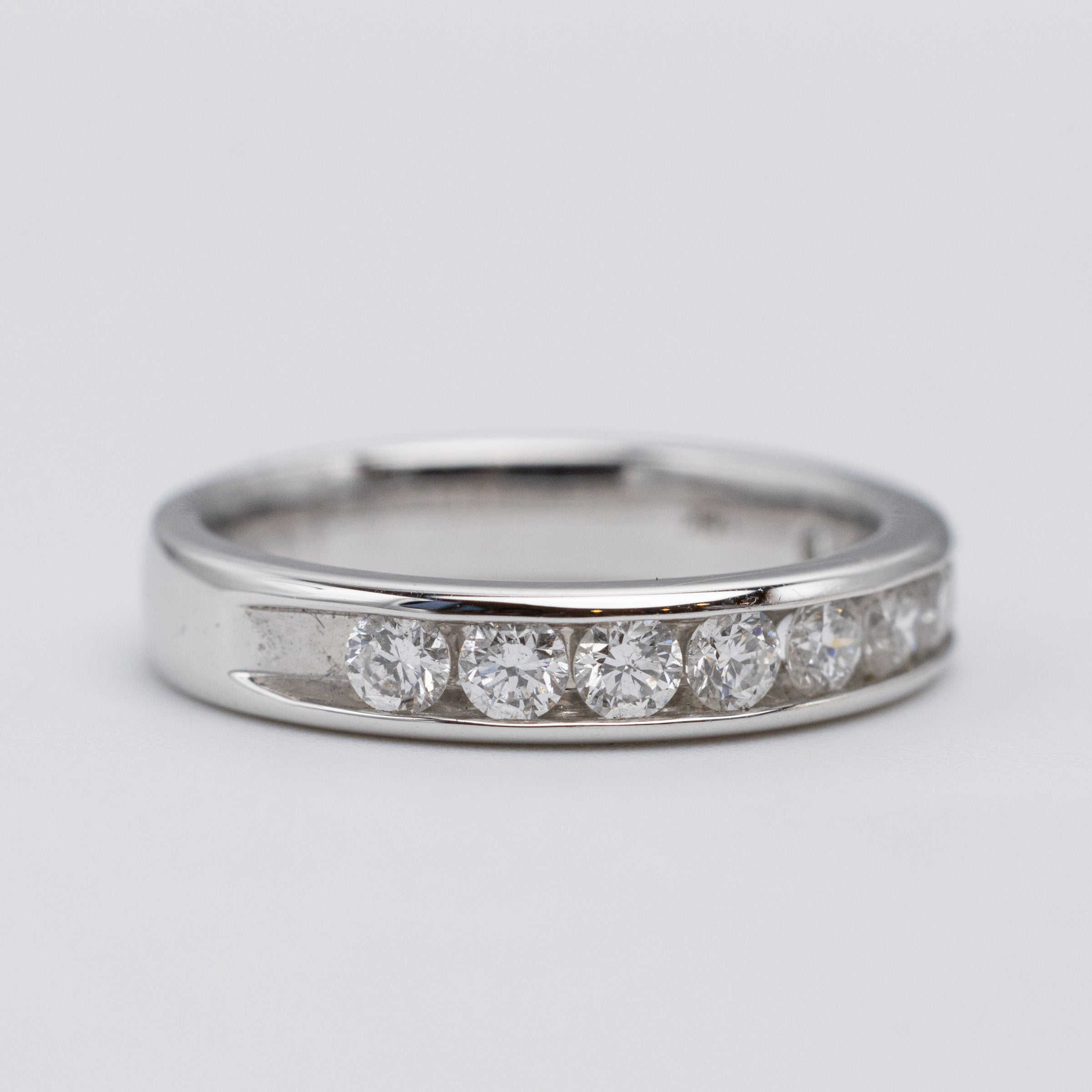 Stunning 18K White Gold Channel Set 0.75ct Diamond Eternity Ring