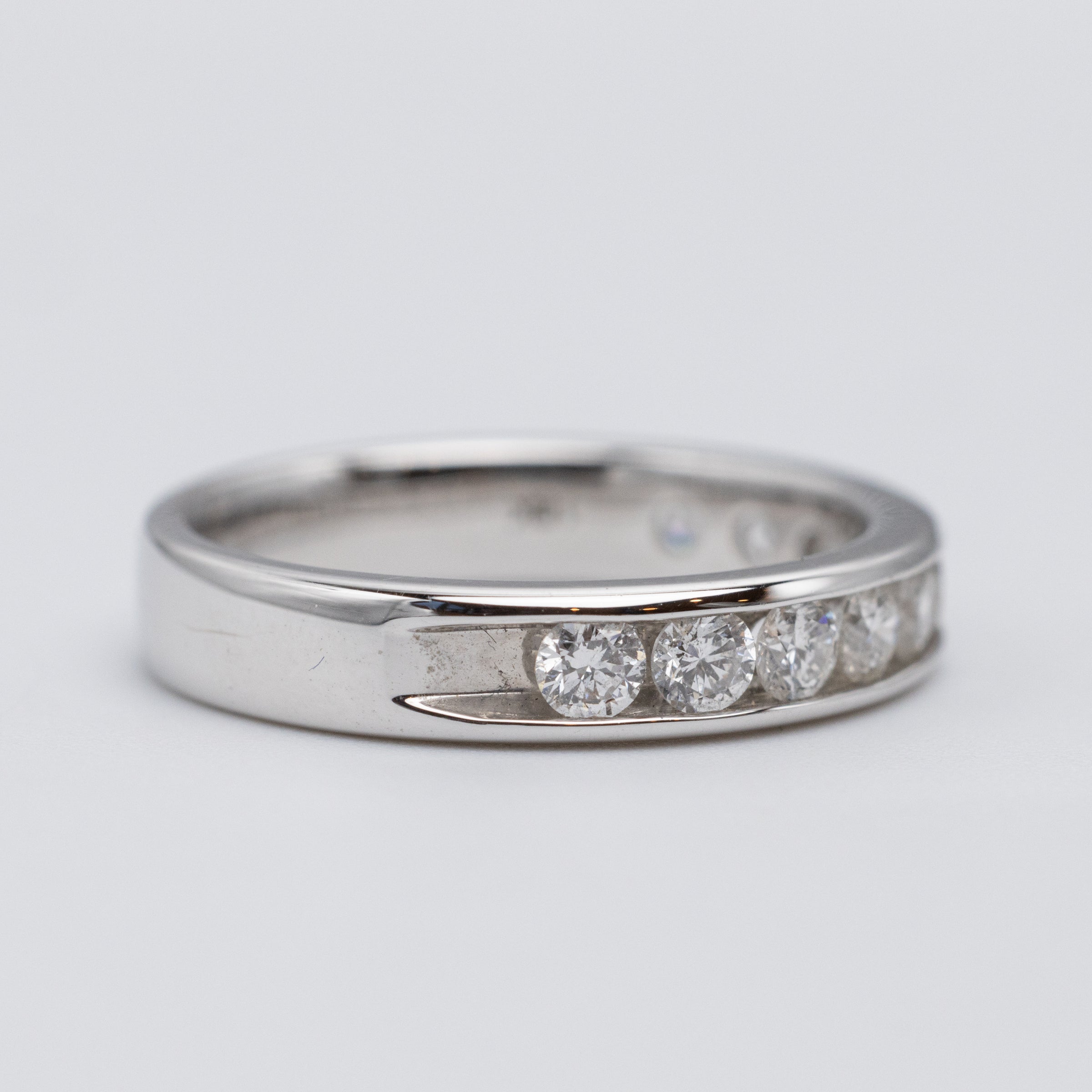 Stunning 18K White Gold Channel Set 0.75ct Diamond Eternity Ring