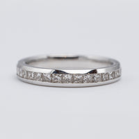 18K White Gold Channel Set Princess Cut Diamond Eternity Ring
