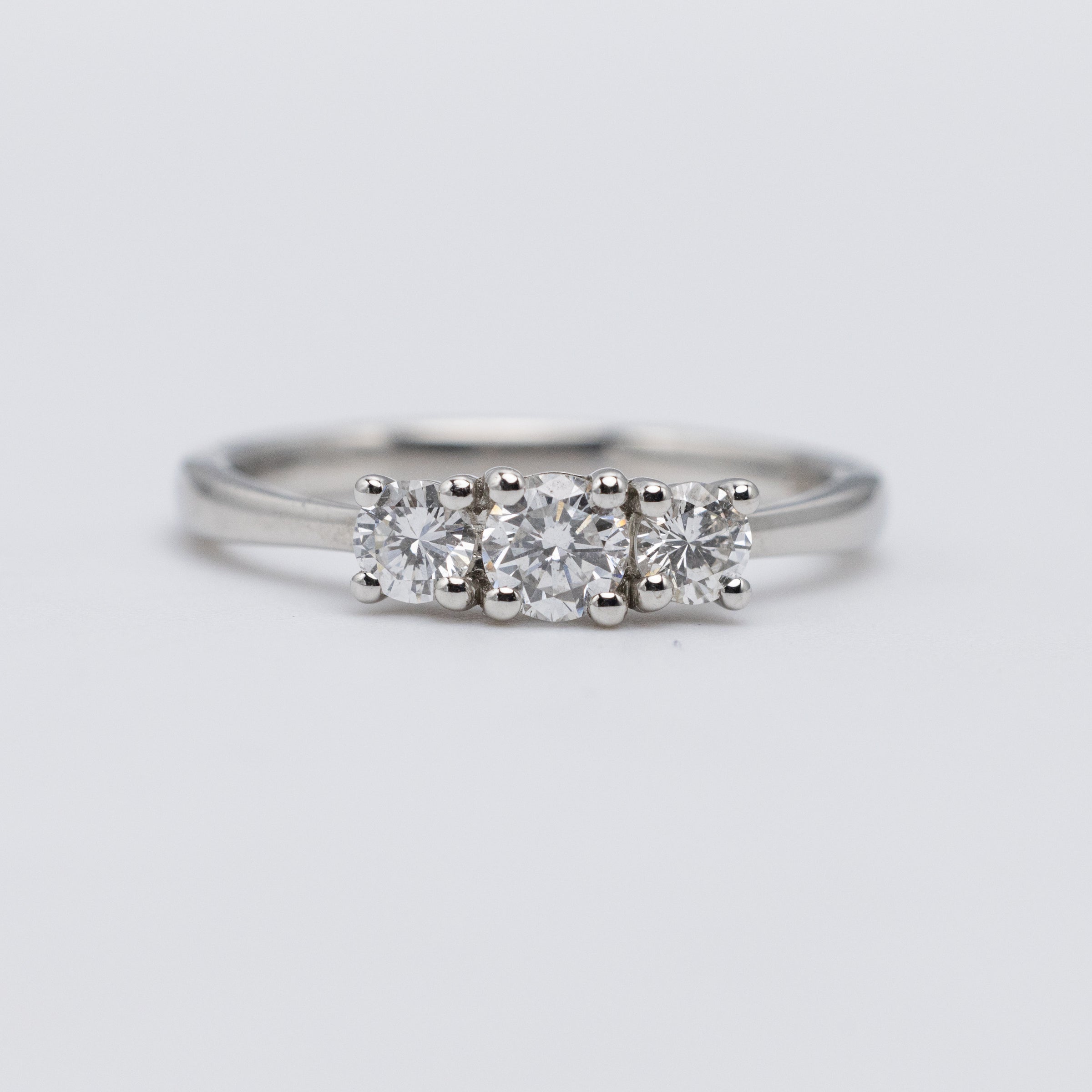 Gorgeous Platinum Trilogy Diamond Engagement Ring