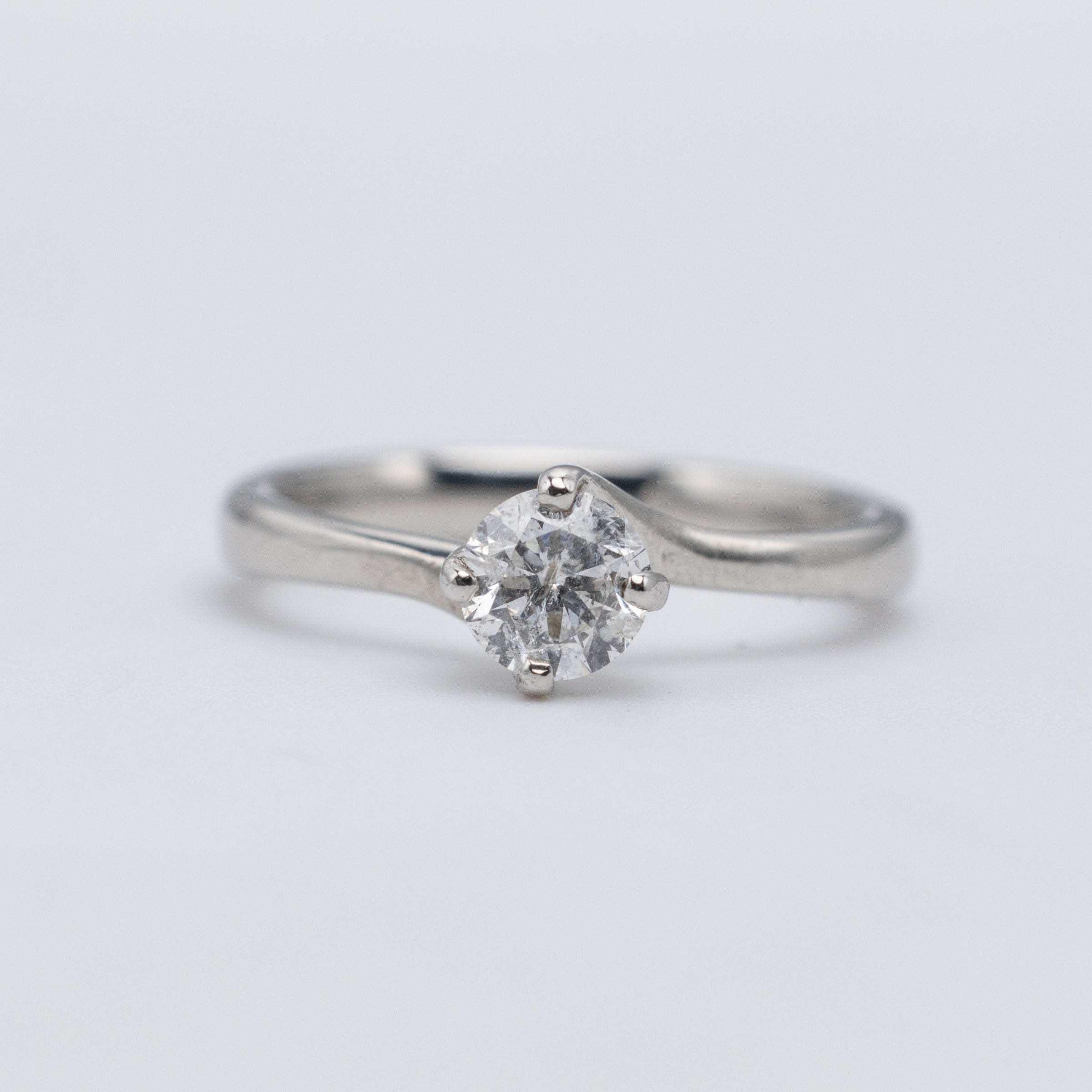 Platinum Twist Solitaire Diamond Engagement Ring