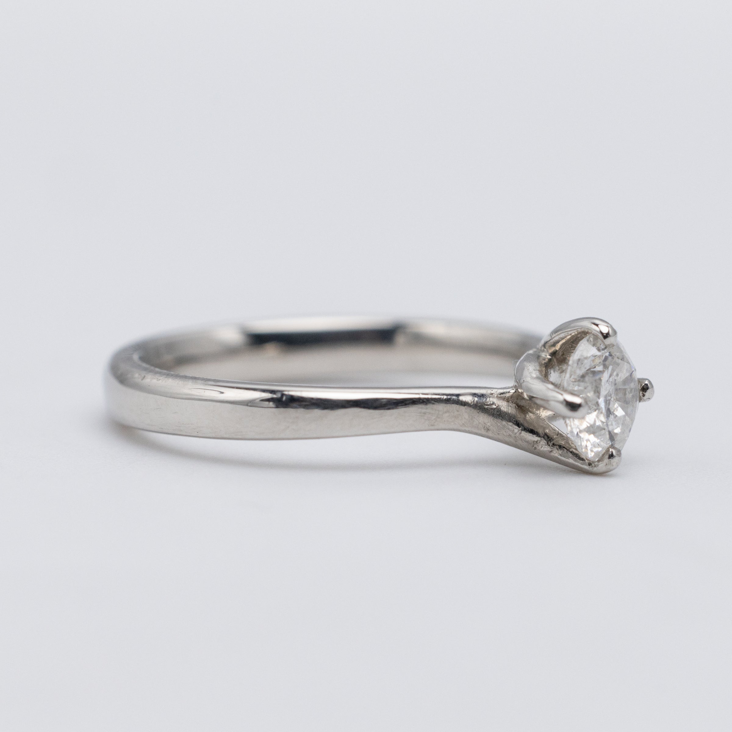 Platinum Twist Solitaire Diamond Engagement Ring