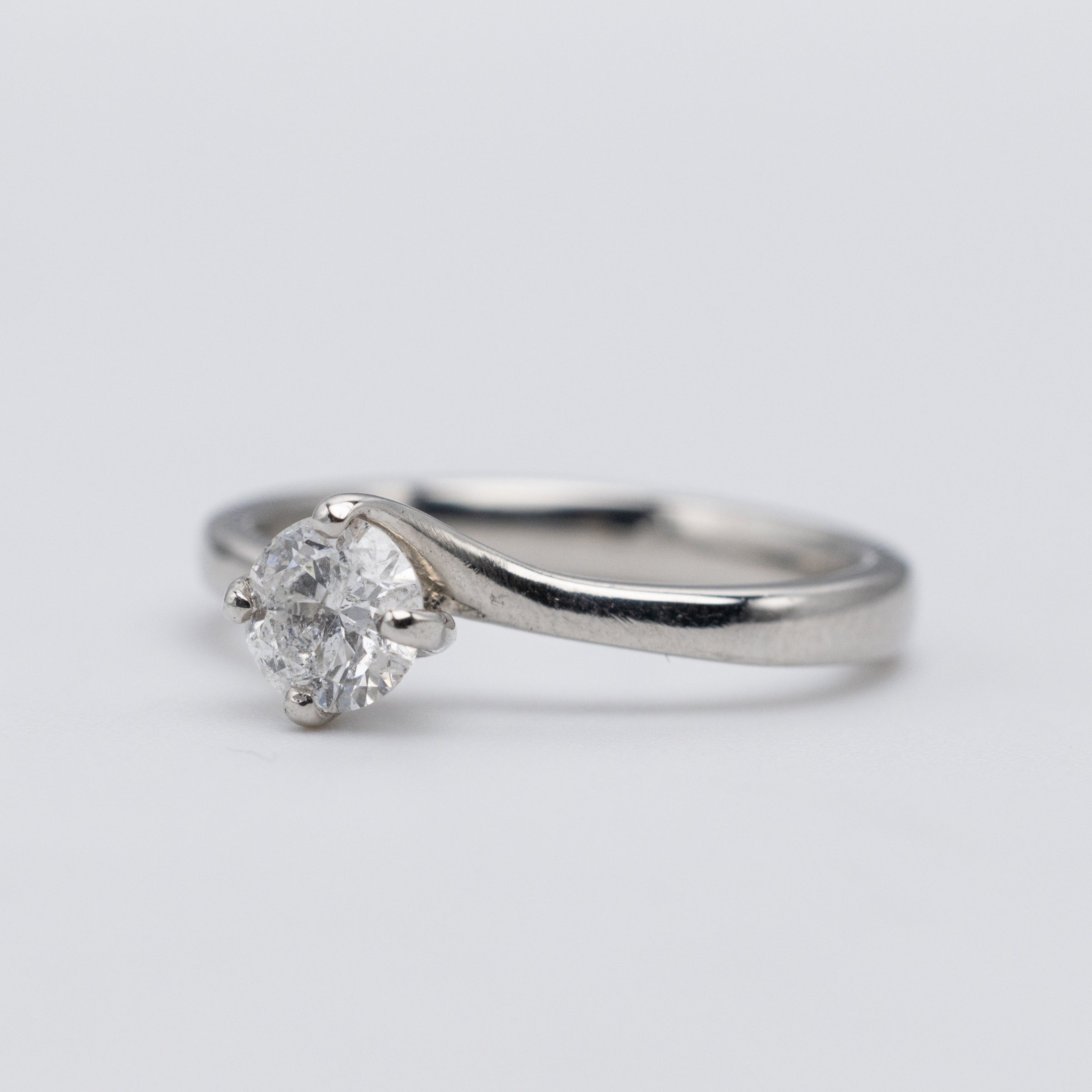 Platinum Twist Solitaire Diamond Engagement Ring