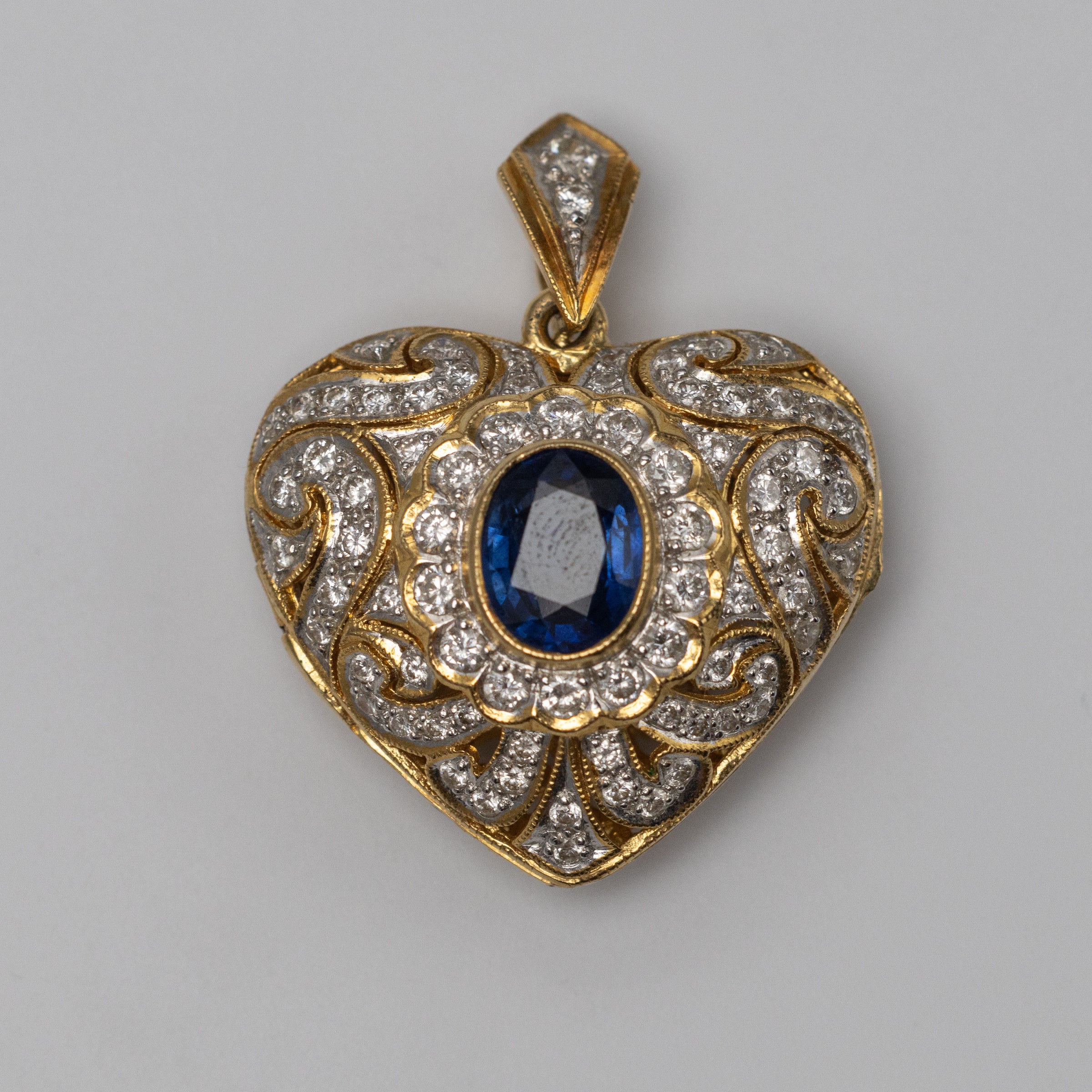 Sapphire And Diamond locket front