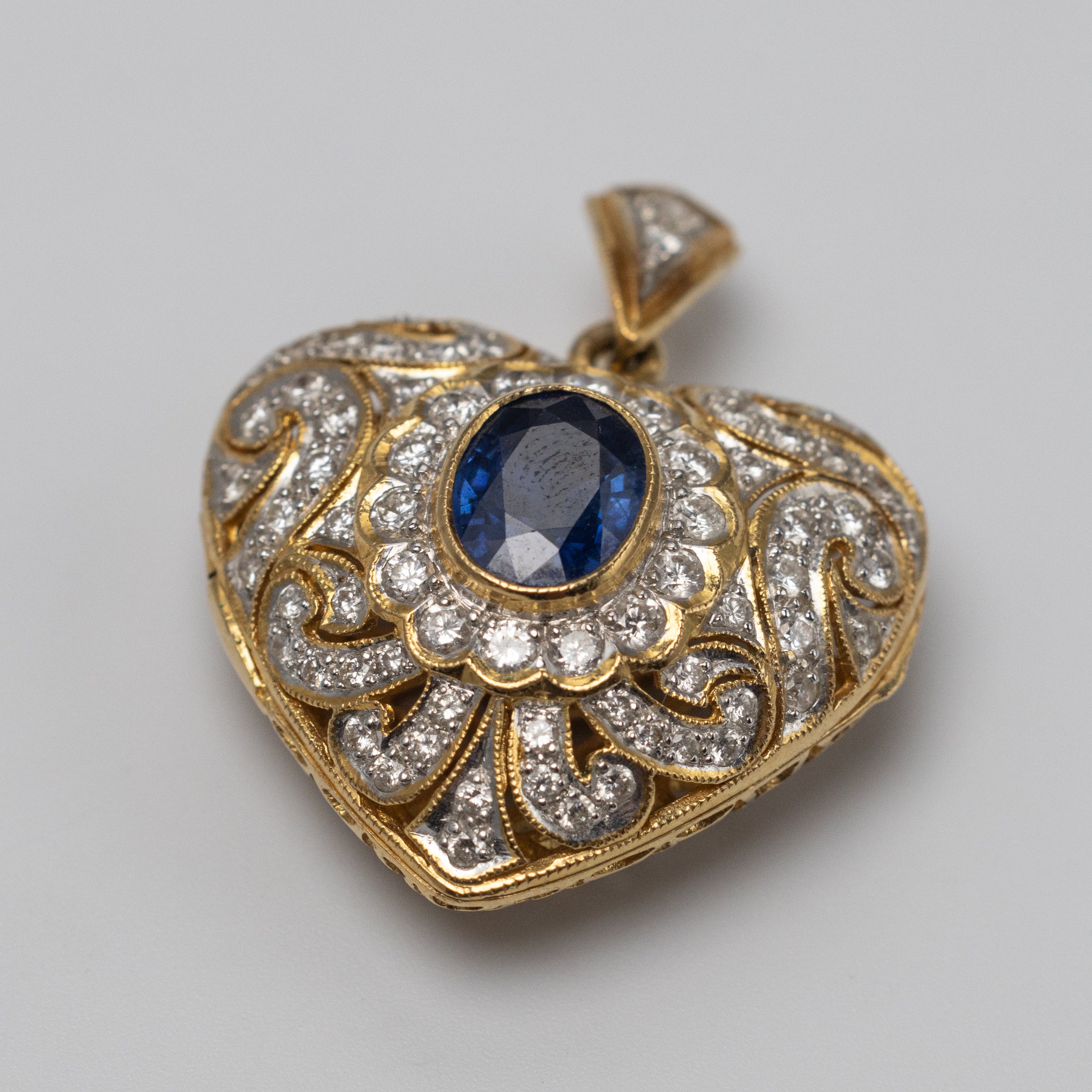Sapphire And Diamond locket low front