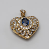 Sapphire And Diamond Locket Low Left Front