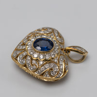 Sapphire And Diamond Locket Right Side