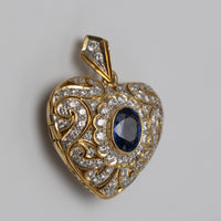 Sapphire And Diamond Locket left side