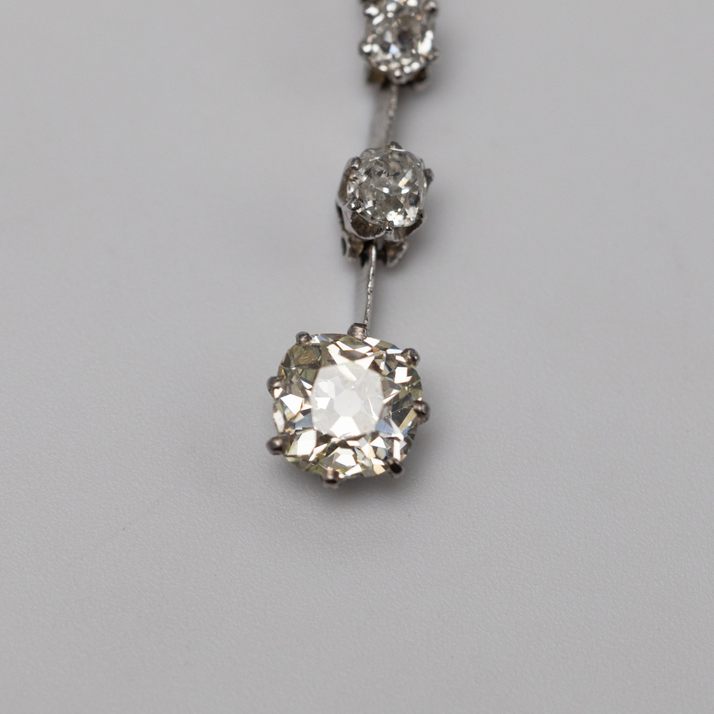 vintage diamond pendant front close up