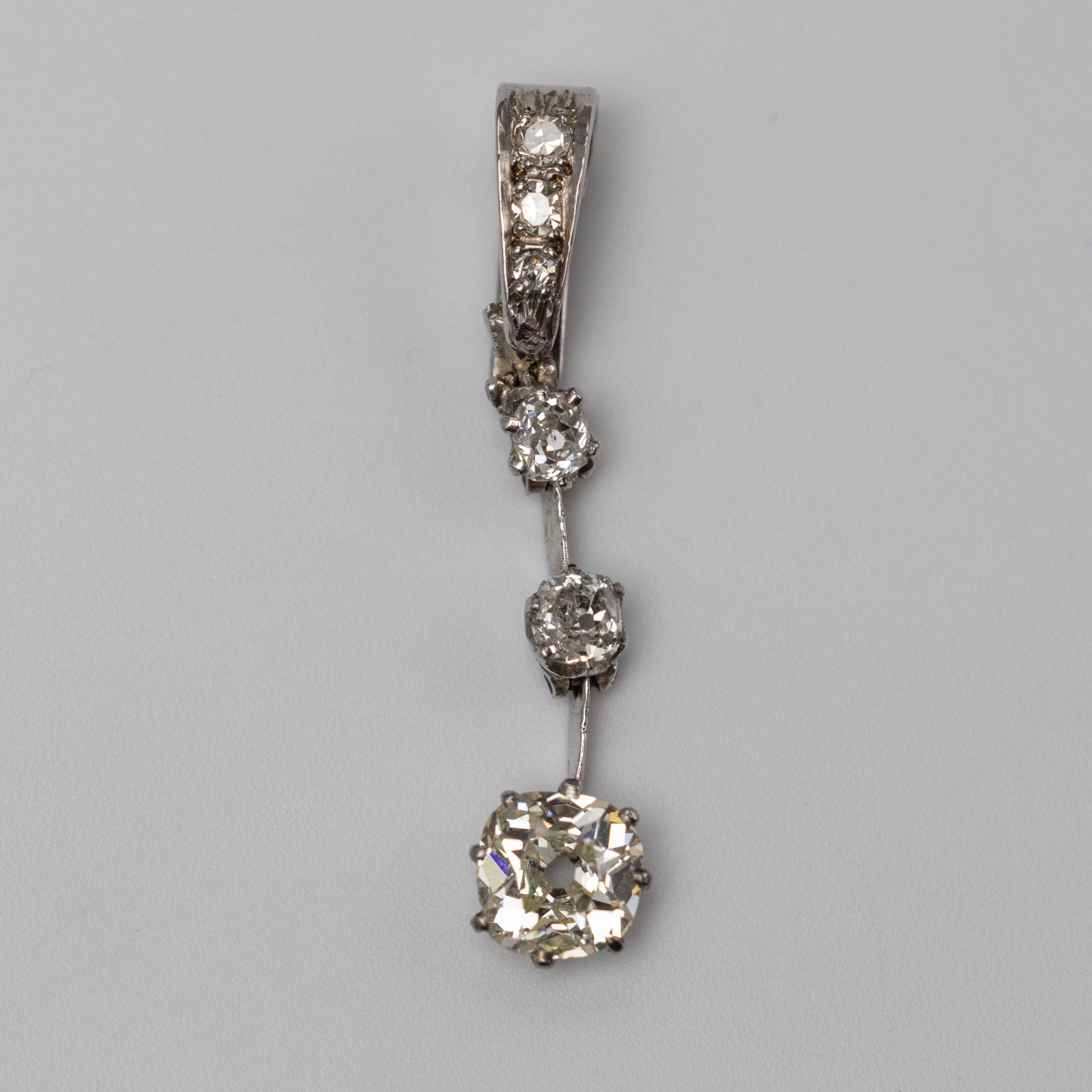 vintage diamond old cut pendant 2