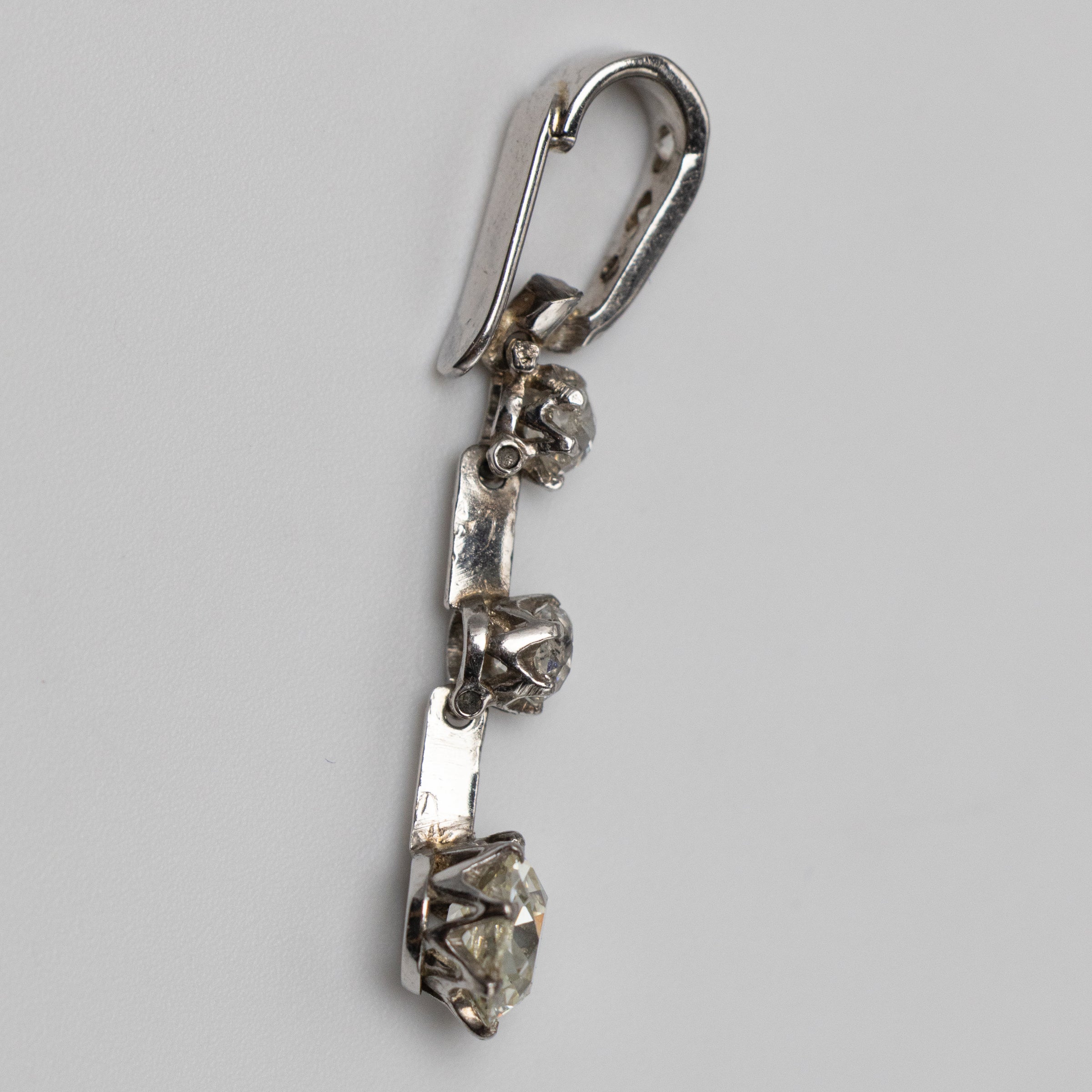 vintage diamond pendant side