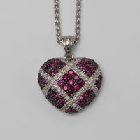 18K Gold Diamond And Ruby Heart Pendant