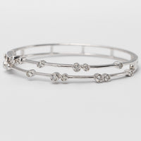 18K White Gold Bezel Set Diamond Bangle