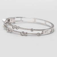 18K White Gold Bezel Set Diamond Bangle