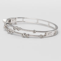 18K White Gold Bezel Set Diamond Bangle