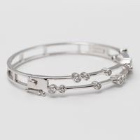 18K White Gold Bezel Set Diamond Bangle