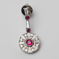 18K White Gold Ruby And Diamond Earrings