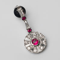 18K White Gold Ruby And Diamond Earrings