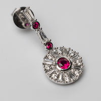 18K White Gold Ruby And Diamond Earrings