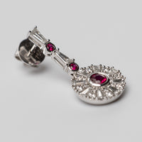 18K White Gold Ruby And Diamond Earrings