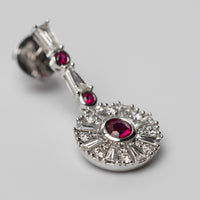 18K White Gold Ruby And Diamond Earrings