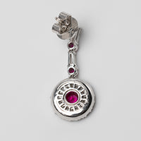 18K White Gold Ruby And Diamond Earrings