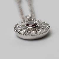 18K Ruby And Diamond Pendant On 18 Inch Chain