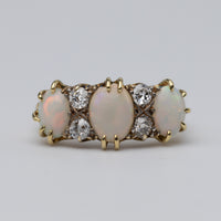 opal and diamond ring front