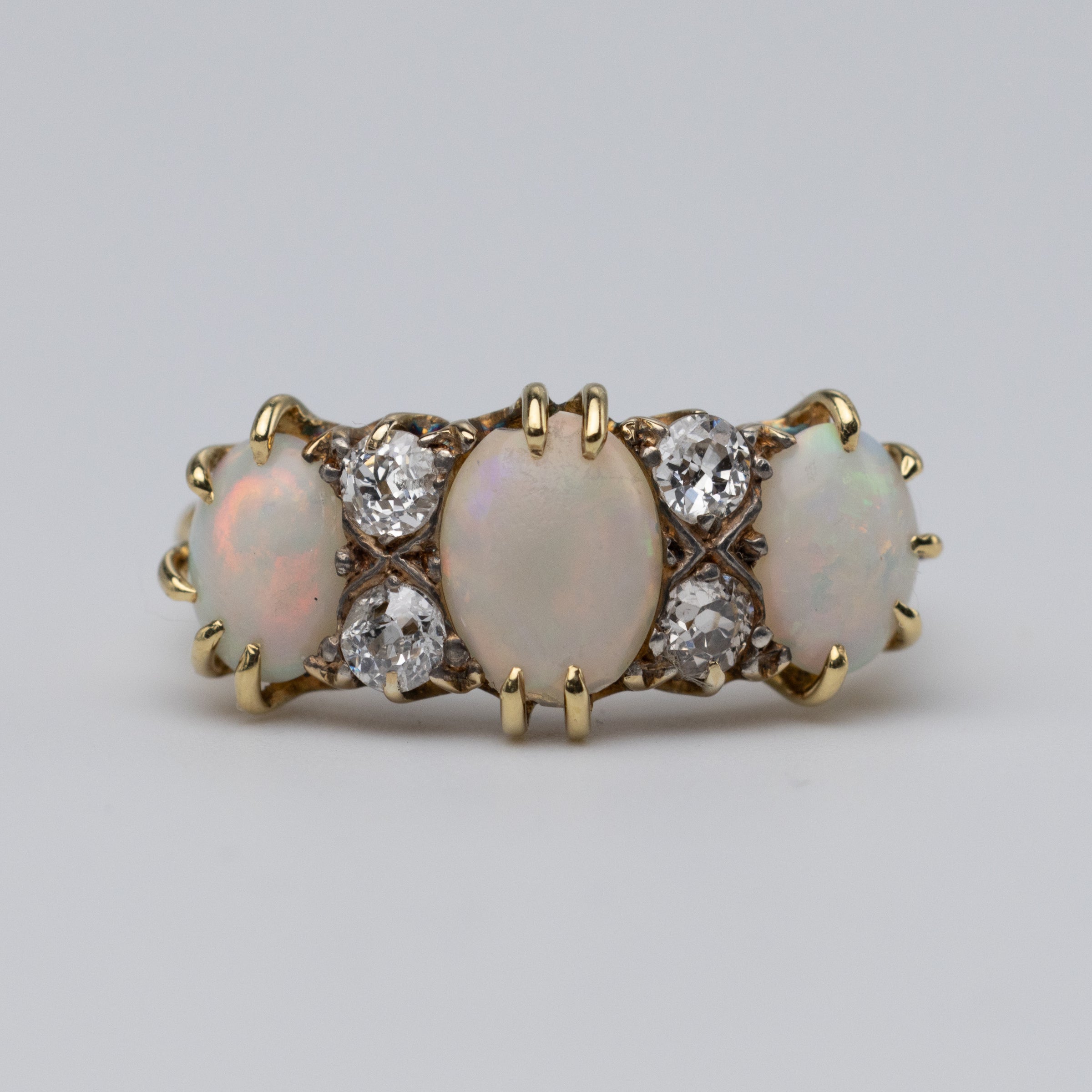 opal and diamond ring front